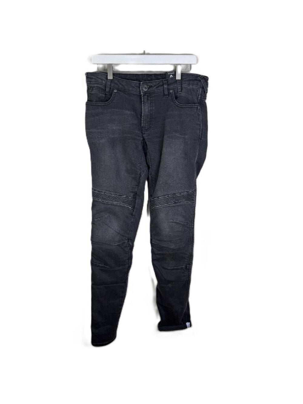 Revit Women's Black Moto Jeans Tapered Fit Cordura Denim, Size 30